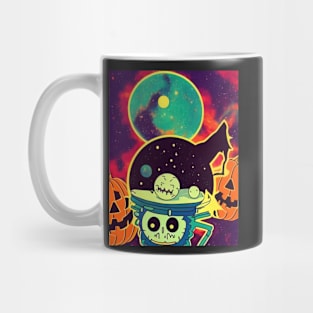 hallowen space human head robot Mug